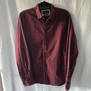 Denim & Flower Ricky Singh 100% Cotton Polka Dot W/ Geo Print Cuff‎ Mens Large